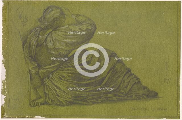The Passing of Venus - Study of a seated Woman, 1877. Creator: Sir Edward Coley Burne-Jones.