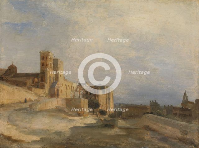 The Papal Castle in Avignon, probably 1836. Creator: Jean-Baptiste-Camille Corot.