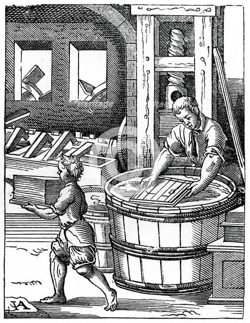 'The Paper Maker', 16th century, (1870). Artist: Jost Amman