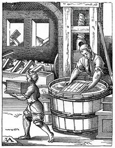 The Paper Maker 16th century, (1870). Artist: Jost Amman