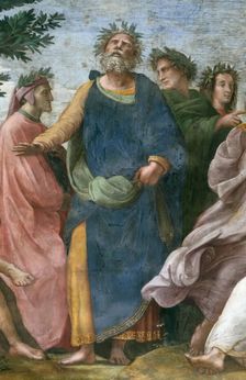 The Parnassus. Detail (Fresco in Stanza della Segnatura), ca 1510-1511. Creator: Raphael (Raffaello Sanzio da Urbino) (1483-1520)