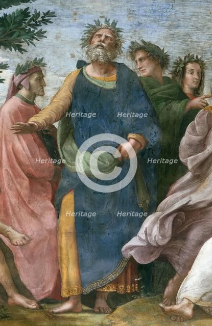 The Parnassus. Detail (Fresco in Stanza della Segnatura), ca 1510-1511. Creator: Raphael (Raffaello Sanzio da Urbino) (1483-1520).