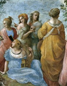 The Parnassus. Detail. (Fresco in Stanza della Segnatura), ca 1510-1511. Creator: Raphael (Raffaello Sanzio da Urbino) (1483-1520)