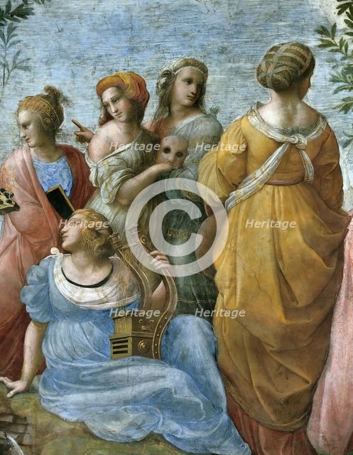 The Parnassus. Detail. (Fresco in Stanza della Segnatura), ca 1510-1511. Creator: Raphael (Raffaello Sanzio da Urbino) (1483-1520).
