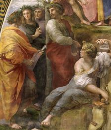 The Parnassus. Detail. (Fresco in Stanza della Segnatura), ca 1510-1511. Creator: Raphael (Raffaello Sanzio da Urbino) (1483-1520)