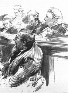 'The Parnell Commission at the Royal Courts of Justice; Mr. Biggar appears for himself 1888. Creator: Unknown