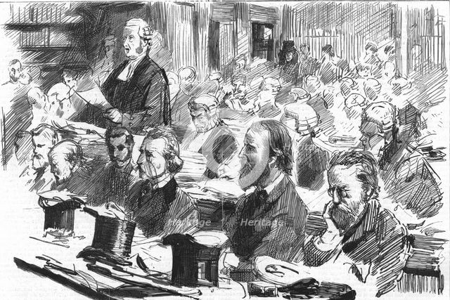 ''The Parnell Commission at the Royal Courts of Justice; The opening speech by the Attorney-General( Creator: Unknown.