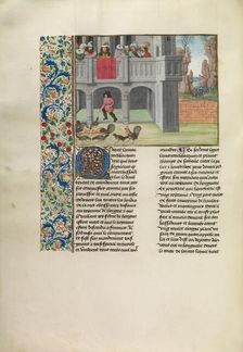 The Parable of Hens and Corn, c1380s; Chroniques (Book Three), about 1480-1483. Creator: Master of the Getty Froissart