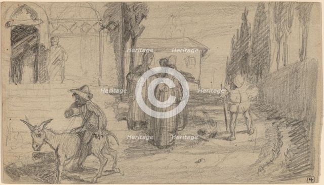 The Parable of the Miller and the Donkey, c. 1859. Creator: Elihu Vedder.