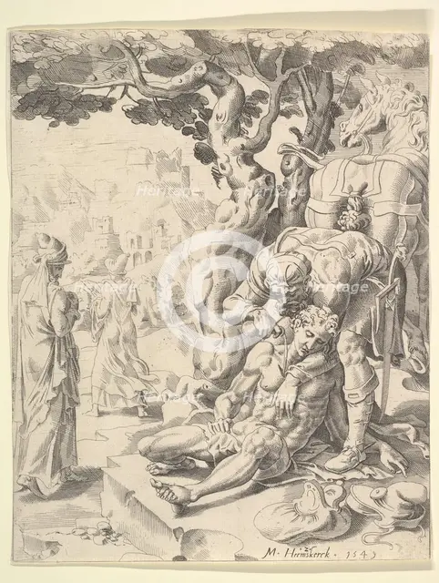 The Parable of the Good Samaritan, 1549. Creator: Dirck Volkertsen Coornhert.