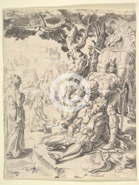 The Parable of the Good Samaritan, 1549. Creator: Dirck Volkertsen Coornhert.