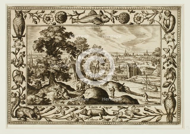 The Parable of the Good Samaritan, from Landscapes with Old and New Testament Scenes and..., 1584. Creator: Adriaen Collaert.