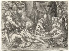 The Parable of the Good Samaritan: The Robbers Attacking the Travelers, 1554. Creator: Heinrich Aldegrever (German, 1502-1555/61)