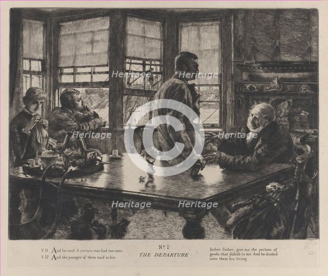 The Parable of the Prodigal Son: The Departure No. 1, 1882. Creator: James Tissot.