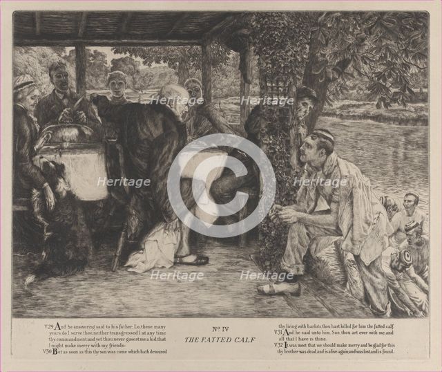 The Parable of the Prodigal Son, No. IV: The Fatted Calf, 1882. Creator: James Tissot.