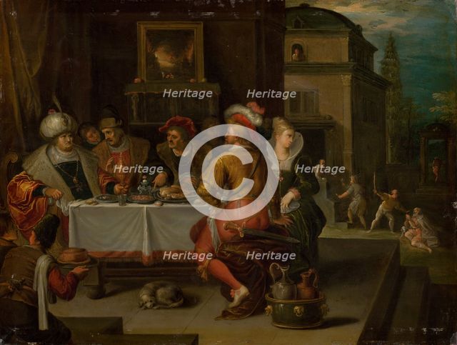 The Parable of the Rich Man and the Beggar Lazarus, 1615. Creator: Francken, Frans, the Younger (1581-1642).