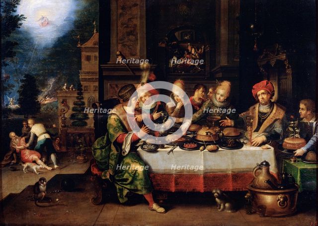 'The Parable of the Rich Man and the Beggar Lazarus', 17th century. Artist: Frans Francken II