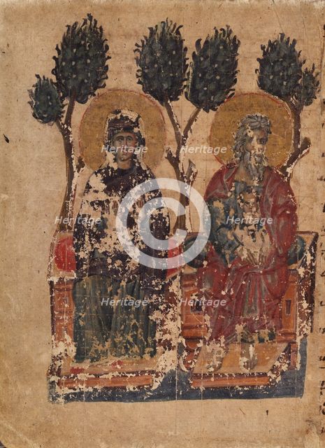 The Parable of the Rich Man and the Beggar Lazarus (Manuscript illumination from the Matenadaran Gos
