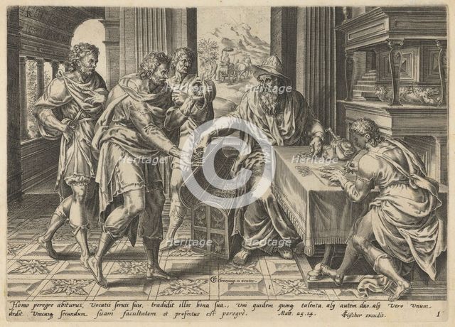 The Parable of the Talents. Artist: Doetechum, Lucas, van (c. 1530-c.1584)