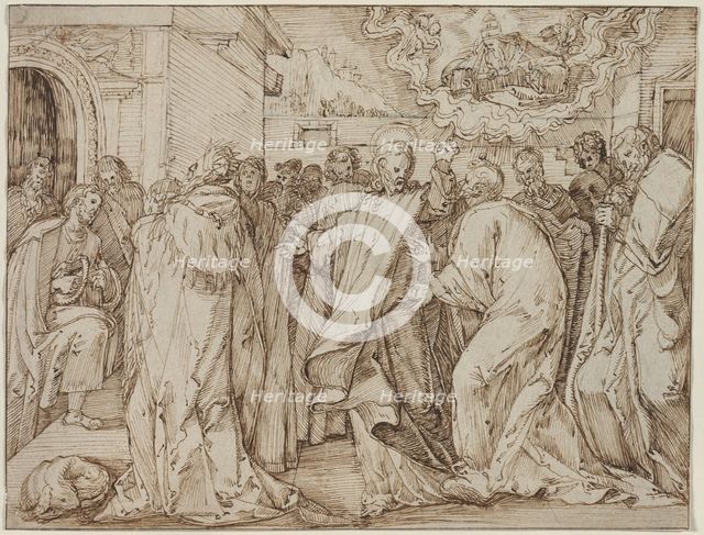 The Parable of the Tribute Money, c. 1580/1600. Creator: Master of the Egmont Albums (Dutch).