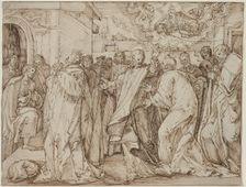 The Parable of the Tribute Money, c. 1580/1600. Creator: Master of the Egmont Albums (Dutch)