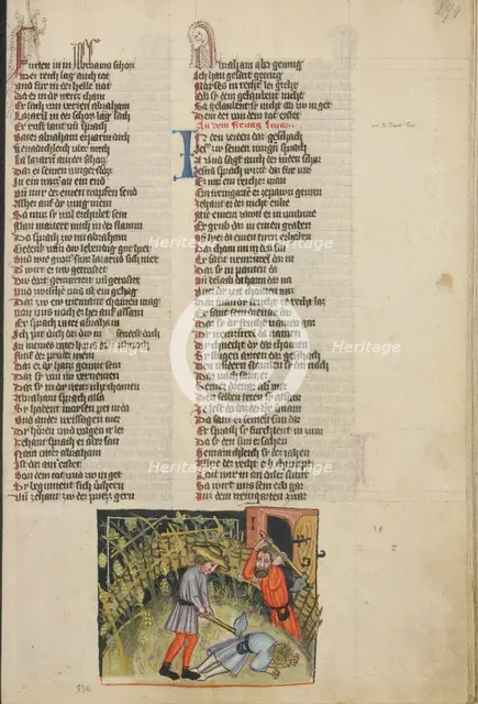 The Parable of the Vine; Weltchronik, about 1400-1410. Creator: Unknown.