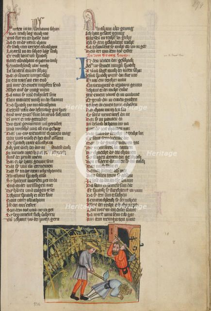 The Parable of the Vine; Weltchronik, about 1400-1410. Creator: Unknown.