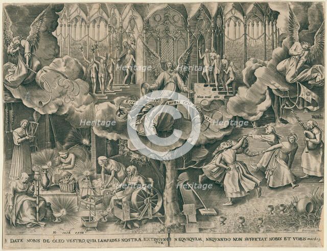 The Parable of the Wise and Foolish Virgins, 1570. Creator: Galle, Philipp (Philips) (1537-1612).