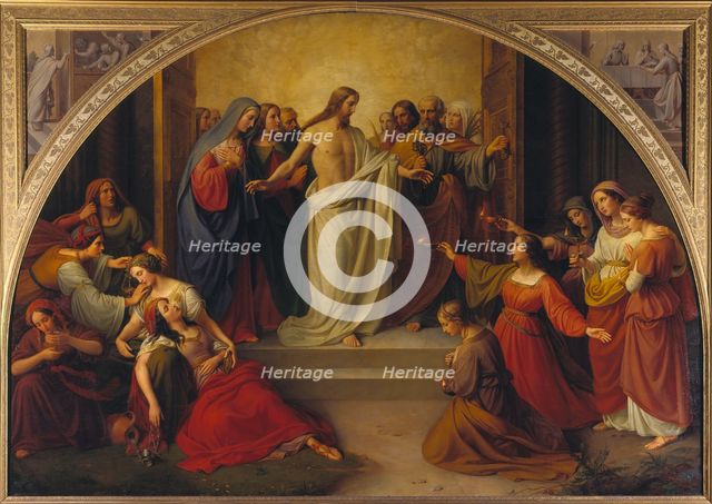 The parable of the wise and foolish virgins, 1842. Creator: Wilhelm Schadow.