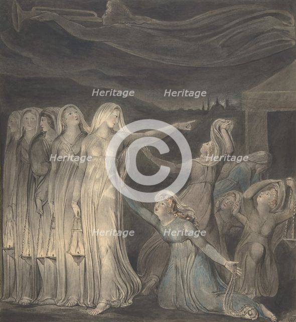 The Parable of the Wise and Foolish Virgins, ca. 1799-1800. Creator: William Blake.