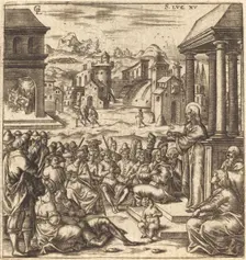 The Parables of the Lost Sheep, the Woman with Pieces of Silver and the Prodigal..., c1576/1580. Creator: Leonard Gaultier