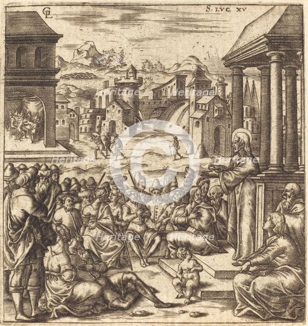 The Parables of the Lost Sheep, the Woman with Pieces of Silver and the Prodigal..., c1576/1580. Creator: Leonard Gaultier.