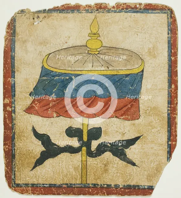 The Parasol (chatra), from a Set of Initiation Cards (Tsakali), 14th/15th century. Creator: Unknown.