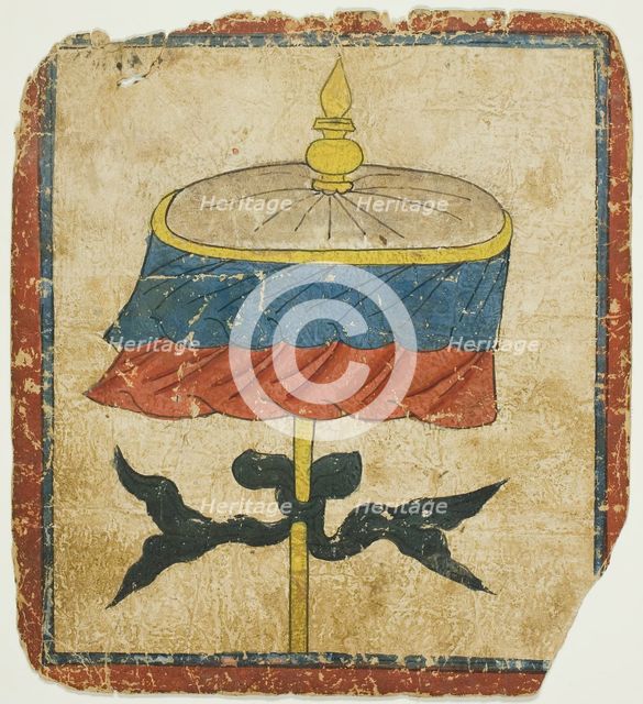 The Parasol (chatra), from a Set of Initiation Cards (Tsakali), 14th/15th century. Creator: Unknown.