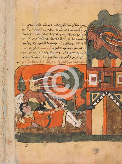 The Parent Bird Blinds the Prince in Revenge for the Death of her Young One..., 18th century. Creator: Unknown.