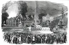 The Paris Fete - Illumination in the Place de la Concorde, 1850. Creator: Unknown