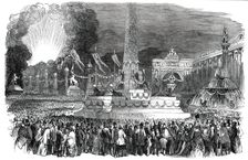 The Paris Fete - Illumination in the Place de la Concorde, 1850. Creator: Unknown