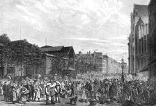 The Paris Halles Centrales at daybreak, 1869. Creator: Unknown