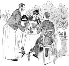 'The Paris Season - drawn by Mars; Open Air Dinner in the Champs Elysees 1891. Creator: Mars