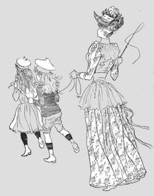 'The Paris Season - drawn by Mars; At the Pre-Catelan - Maman plays the Driver 1891. Creator: Mars