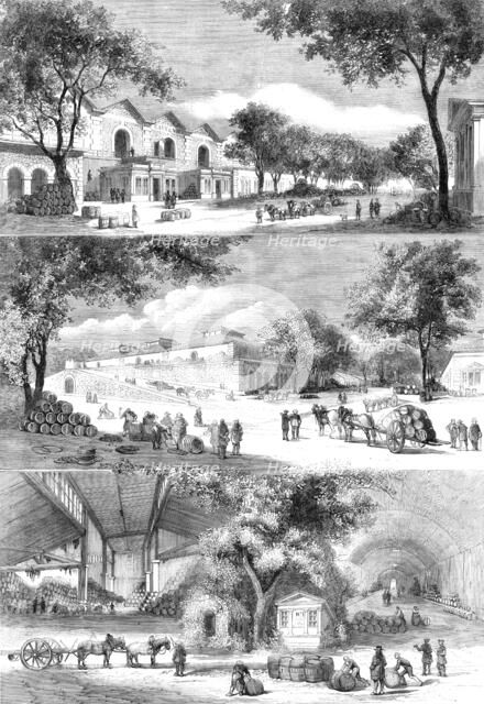The Paris Wine Market: the Brandy Quarter, Rues de Languedoc and de la Côte d'Or, the Cellars, 1860. Creator: Unknown.