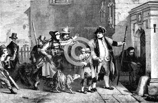 "The Parish Beadle" - painted by Sir David Wilkie, R.A. - from the National Gallery, 1856.  Creator: Unknown.