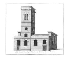 The Parish Church of Alhallows the Great in Thames Street. c1772. Artist: Benjamin Cole