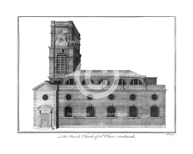 'The Parish Church of St.Olave. Southwark.', c1756. Artist: Benjamin Cole.