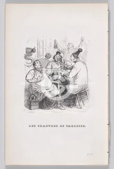 The Parish Singers from The Complete Works of Béranger, 1836. Creator: Cherrier.