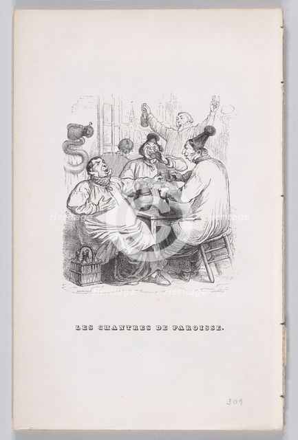 The Parish Singers from The Complete Works of Béranger, 1836. Creator: Cherrier.