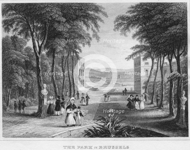 'The Park in Brussels', 1850. Artist: H Bond.