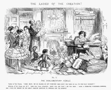 The Parliamentary Female 1850. Artist: John Leech