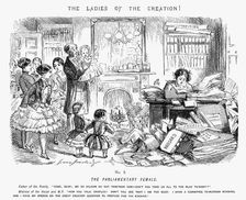 The Parliamentary Female 1850. Artist: John Leech