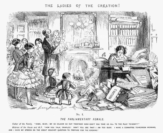 'The Parliamentary Female', 1850. Artist: John Leech